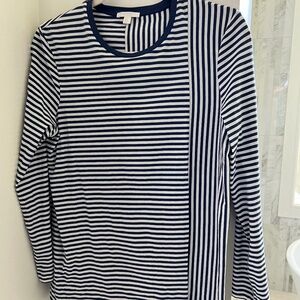 COS navy and white stripe long sleeve shirt - size L